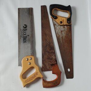 HAND SAWS TOOLS STEIGO BUCK BROS STANLEY 3 LOT WOOD WORKING CARPENTER TOOLS
